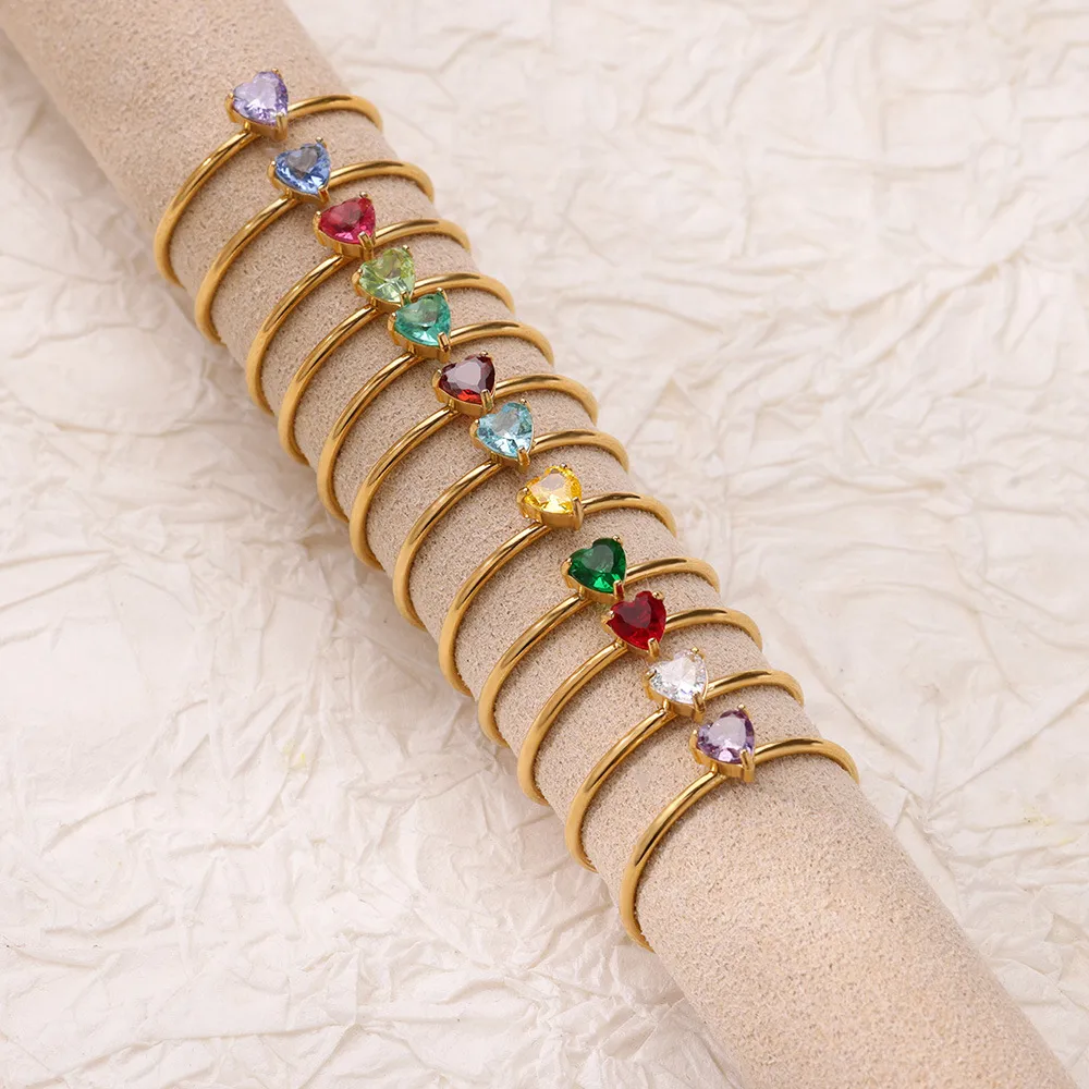 Simple Style Heart Shape 304 Stainless Steel Women's Open Rings display picture 24