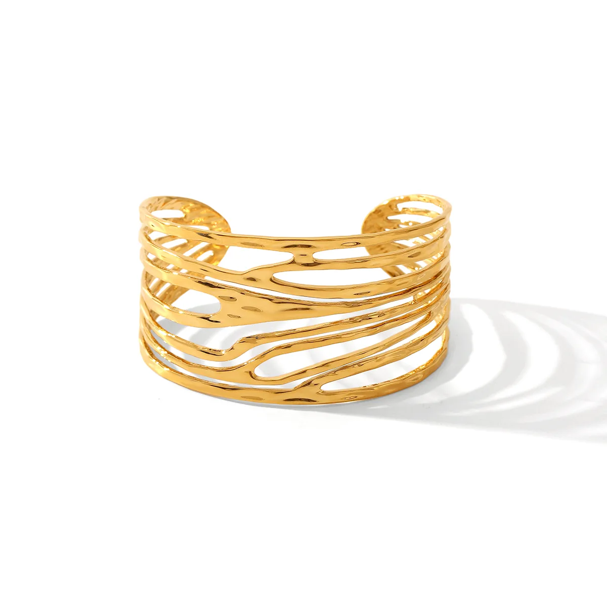 IG Style Simple Style Commute C Shape 304 Stainless Steel Titanium Steel 18K Gold Plated Women's Bangle display picture 7
