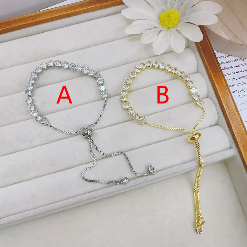 Casual Sweet Simple Style Simple Copper Polishing Inlay Zircon 18K Gold Plated White Gold Plated Women's Bracelets display picture 2