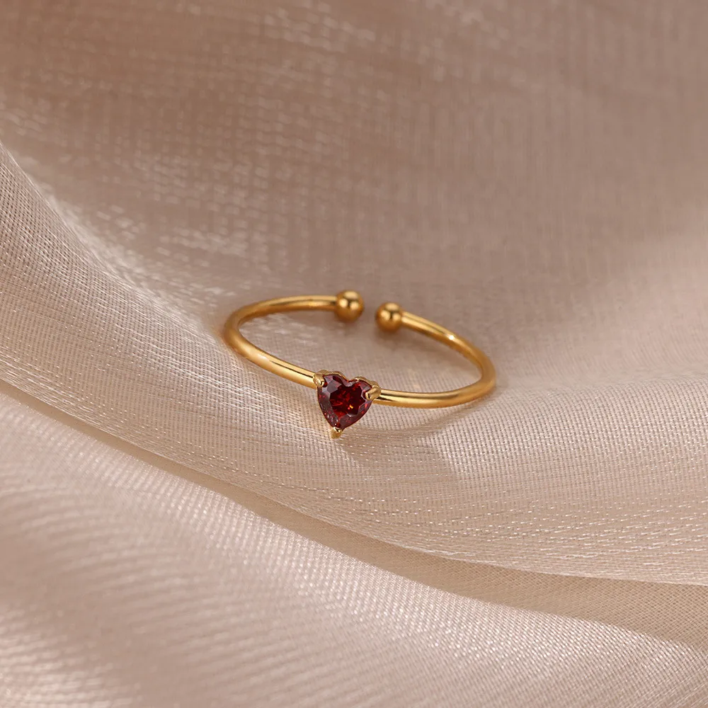 Simple Style Heart Shape 304 Stainless Steel Women's Open Rings display picture 22