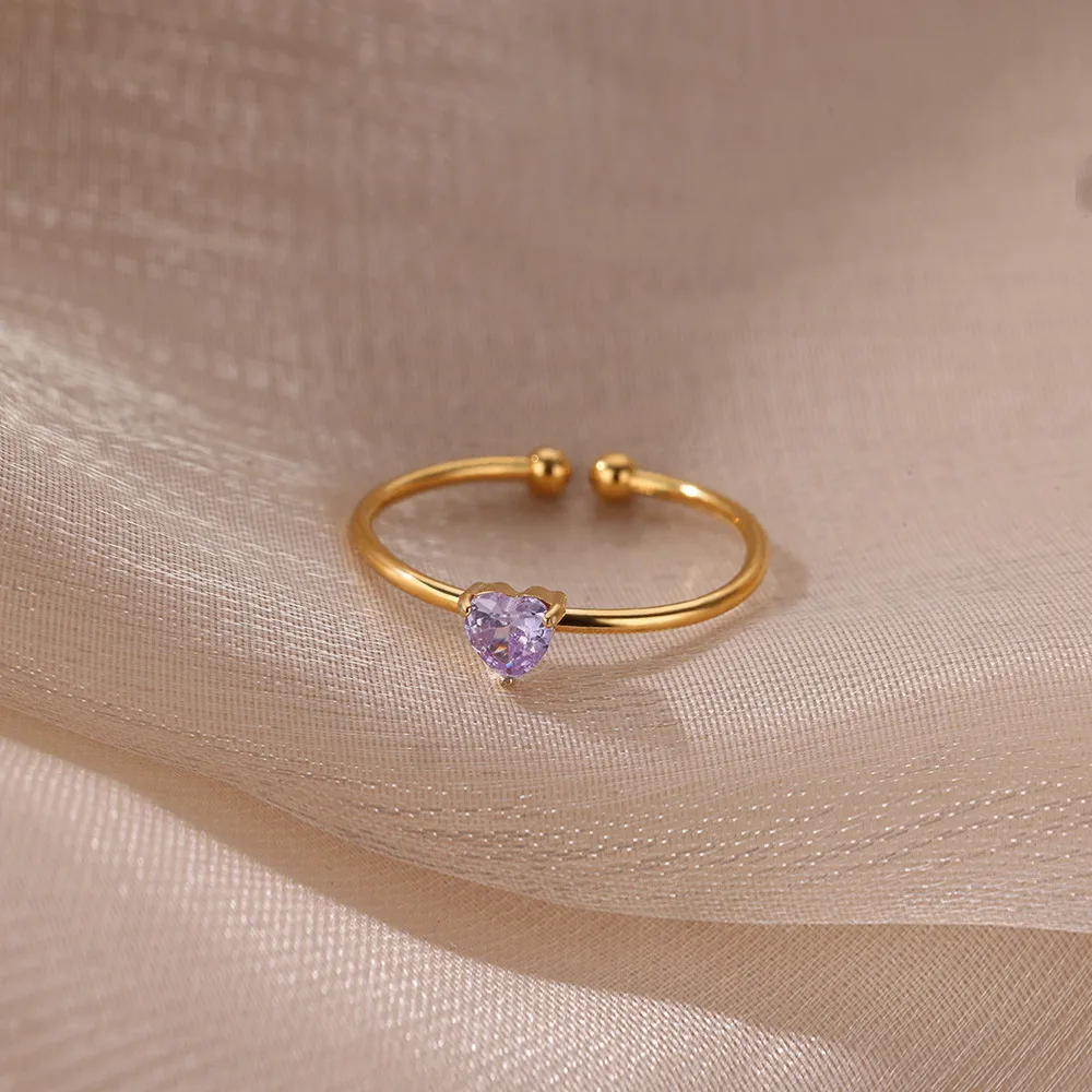 Simple Style Heart Shape 304 Stainless Steel Women's Open Rings display picture 17