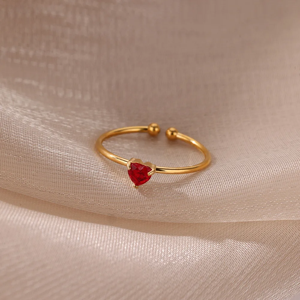 Simple Style Heart Shape 304 Stainless Steel Women's Open Rings display picture 28