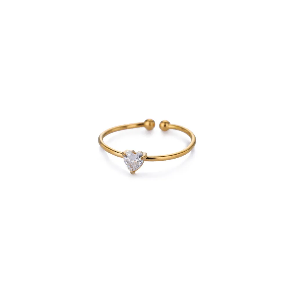 Simple Style Heart Shape 304 Stainless Steel Women's Open Rings display picture 10