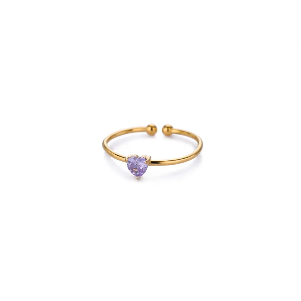 Simple Style Heart Shape 304 Stainless Steel Women's Open Rings display picture 4