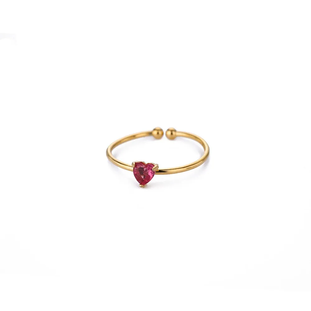 Simple Style Heart Shape 304 Stainless Steel Women's Open Rings display picture 1