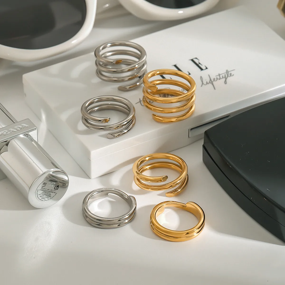 Basic Simple Style Commute Geometric 316 Stainless Steel  Women's Rings display picture 5