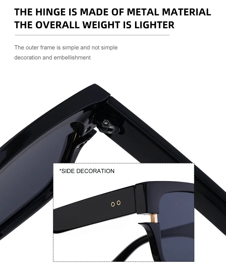 Vacation Solid Color Tac Gradient Tinted Lenses Square Full Frame Glasses display picture 4