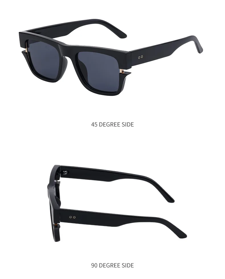 Vacation Solid Color Tac Gradient Tinted Lenses Square Full Frame Glasses display picture 10