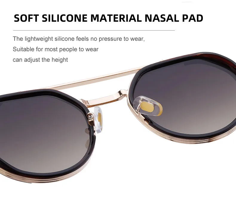Simple Style Solid Color Pc Tinted Lenses Round Frame Full Frame Glasses display picture 6