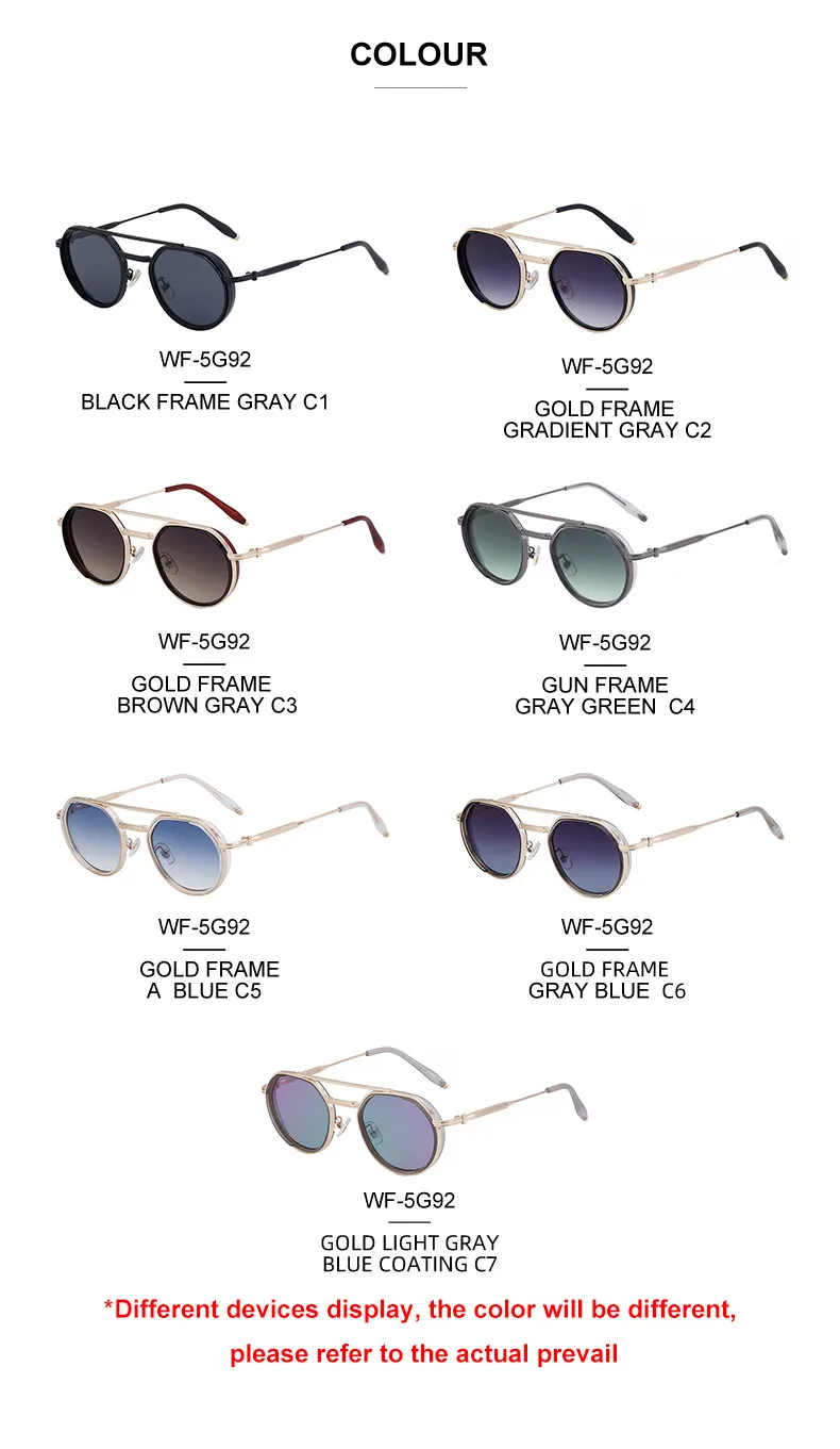 Simple Style Solid Color Pc Tinted Lenses Round Frame Full Frame Glasses display picture 7