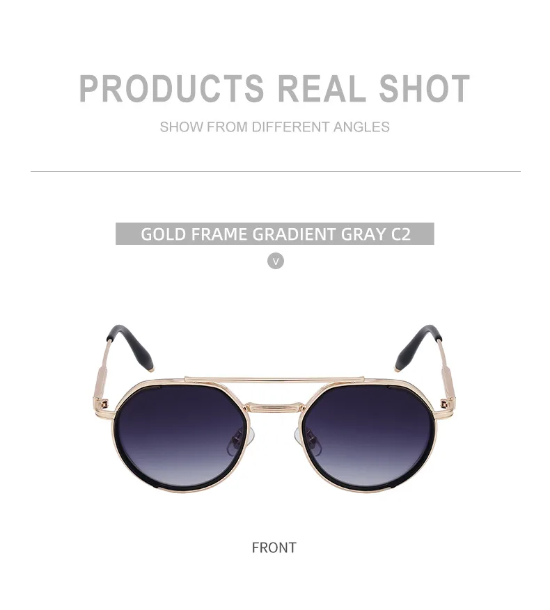 Simple Style Solid Color Pc Tinted Lenses Round Frame Full Frame Glasses display picture 9