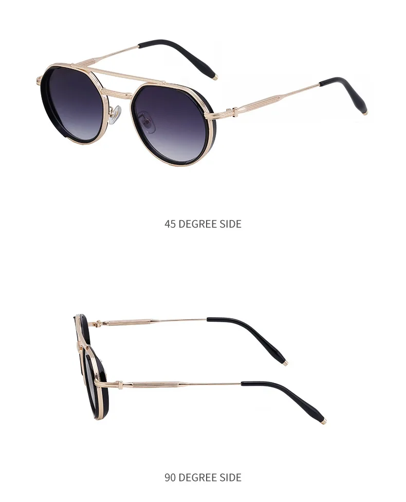 Simple Style Solid Color Pc Tinted Lenses Round Frame Full Frame Glasses display picture 10