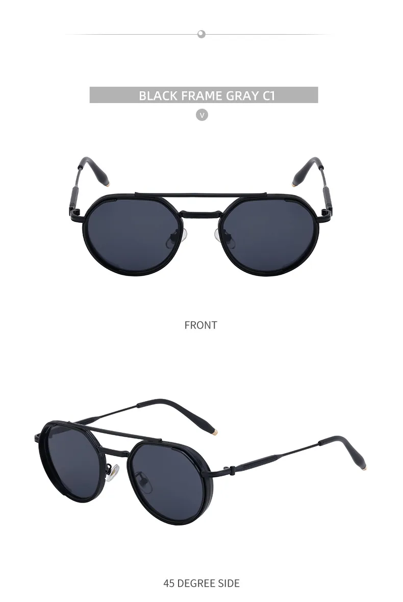 Simple Style Solid Color Pc Tinted Lenses Round Frame Full Frame Glasses display picture 11