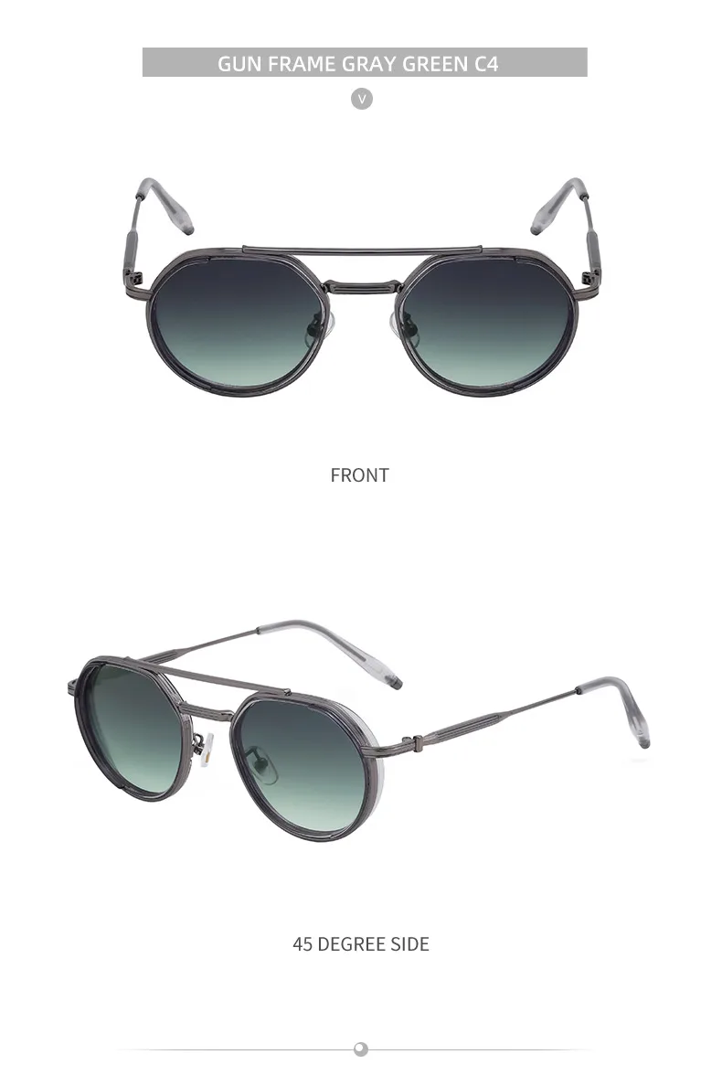 Simple Style Solid Color Pc Tinted Lenses Round Frame Full Frame Glasses display picture 13