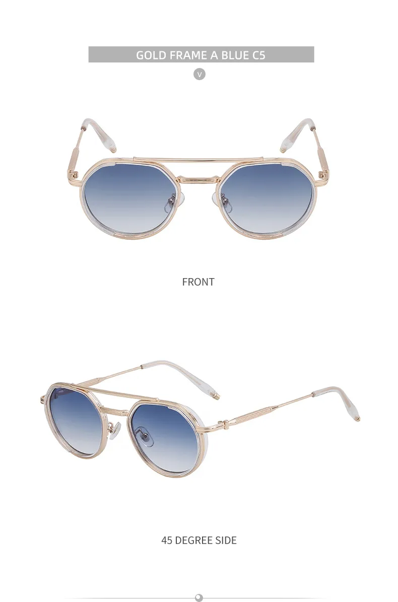Simple Style Solid Color Pc Tinted Lenses Round Frame Full Frame Glasses display picture 14