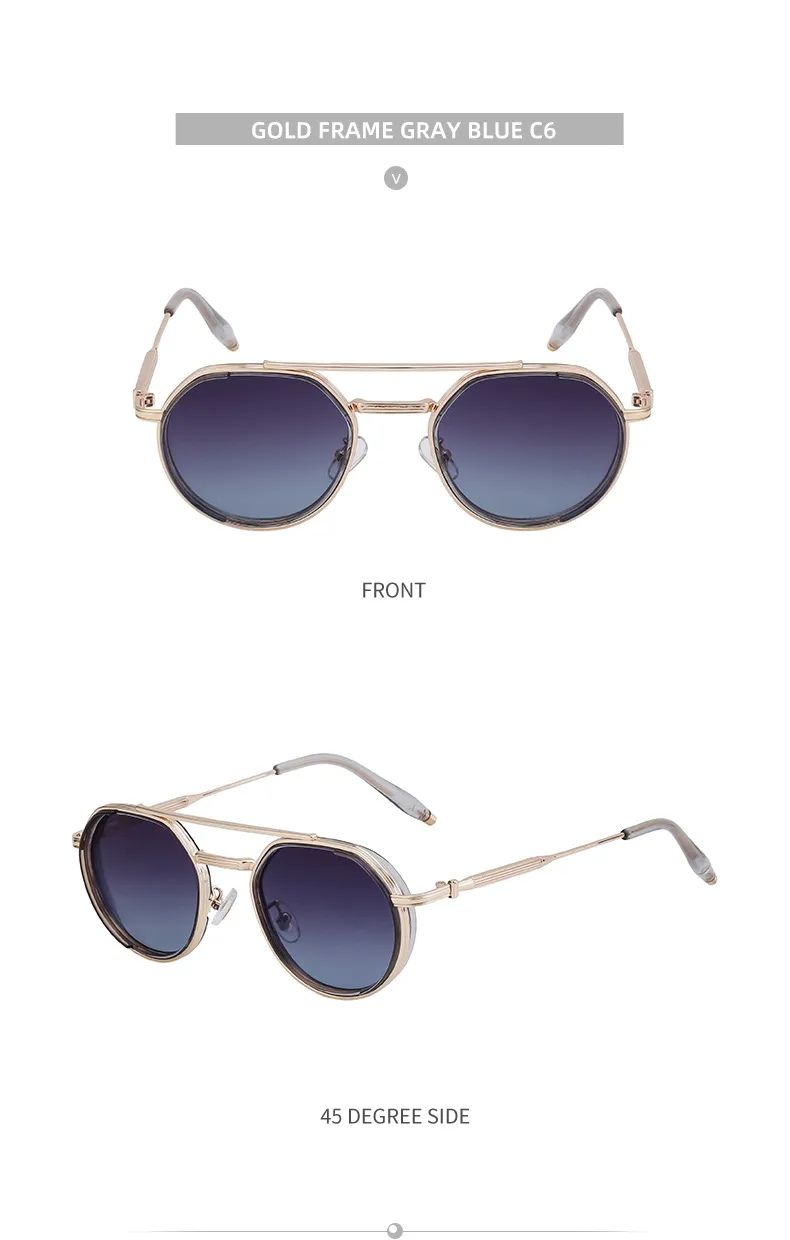 Simple Style Solid Color Pc Tinted Lenses Round Frame Full Frame Glasses display picture 15