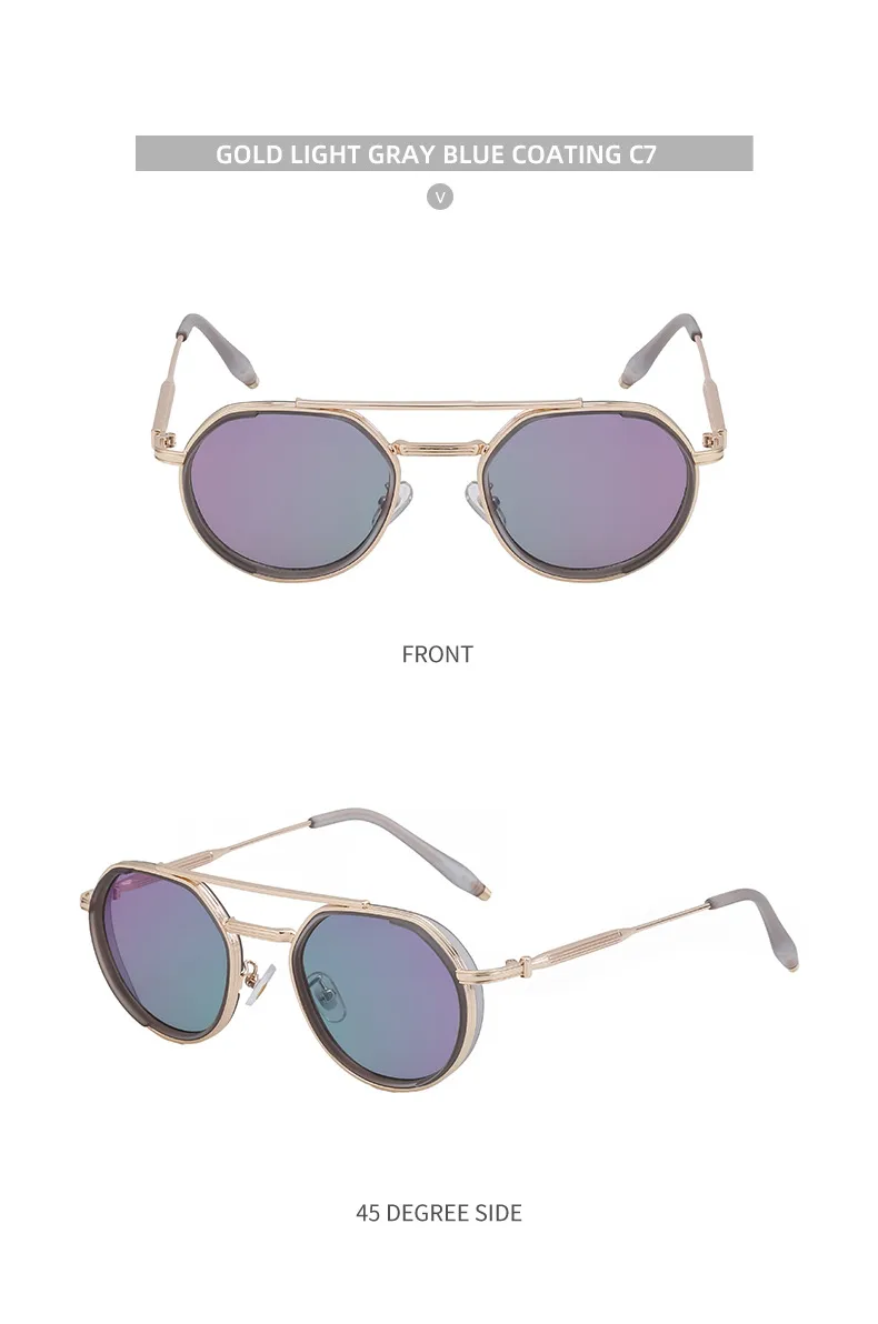 Simple Style Solid Color Pc Tinted Lenses Round Frame Full Frame Glasses display picture 16