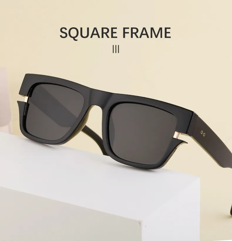 Vacation Solid Color Tac Gradient Tinted Lenses Square Full Frame Glasses display picture 1