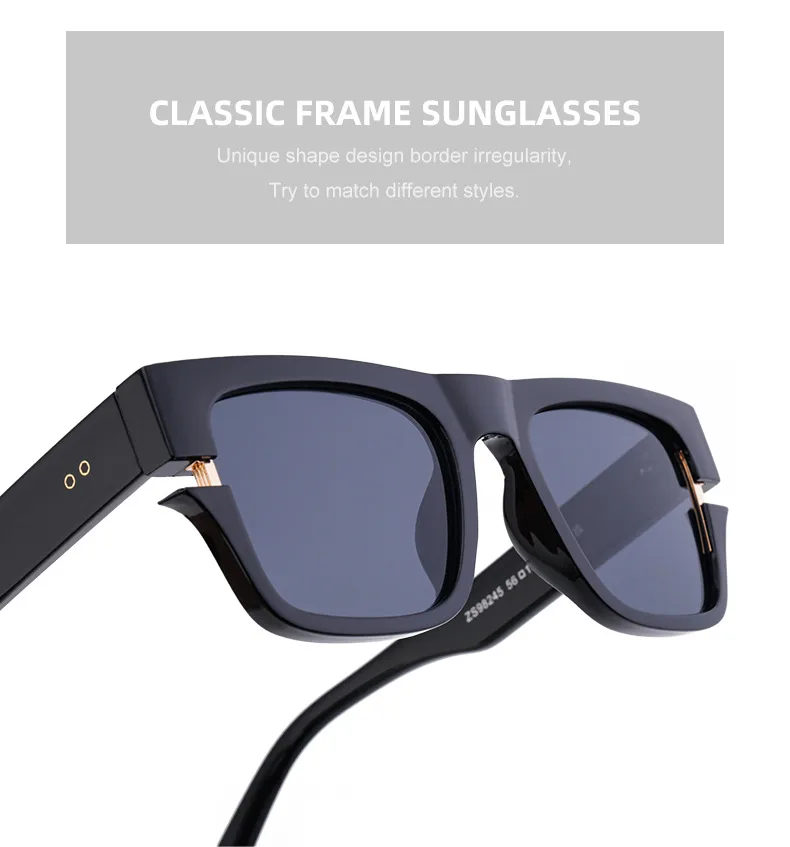 Vacation Solid Color Tac Gradient Tinted Lenses Square Full Frame Glasses display picture 2