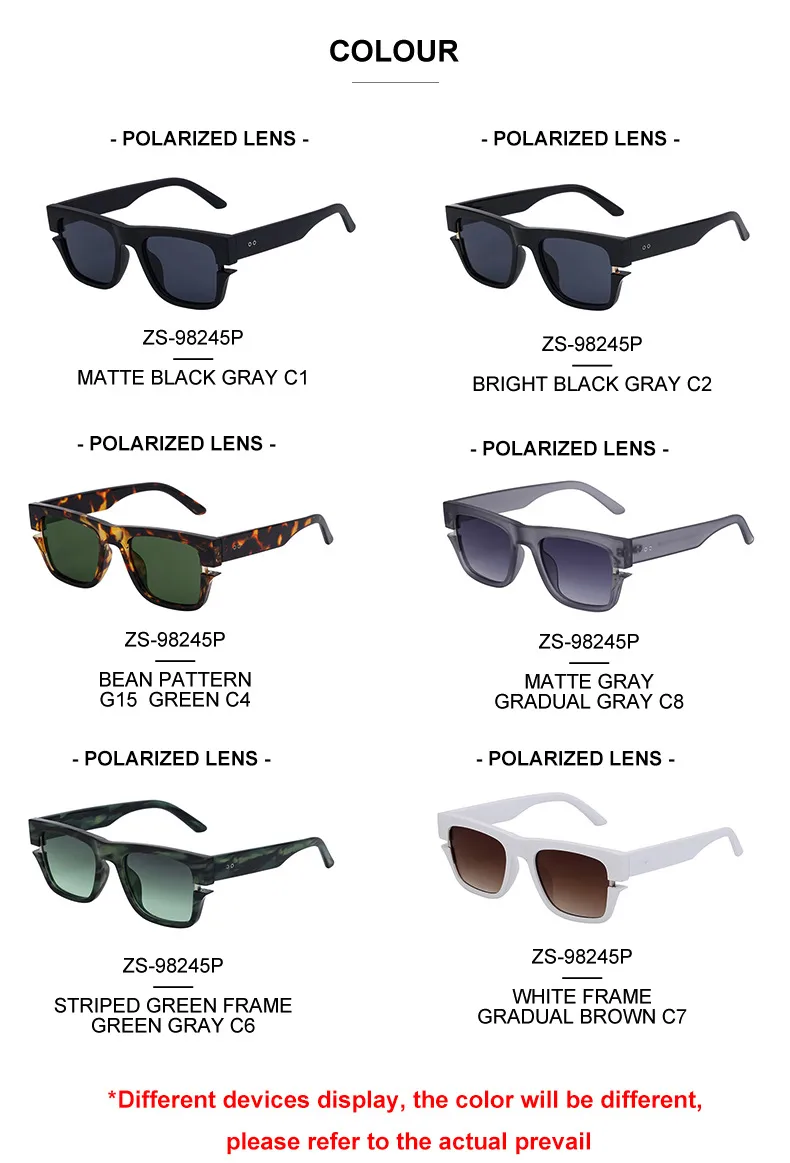 Vacation Solid Color Tac Gradient Tinted Lenses Square Full Frame Glasses display picture 6