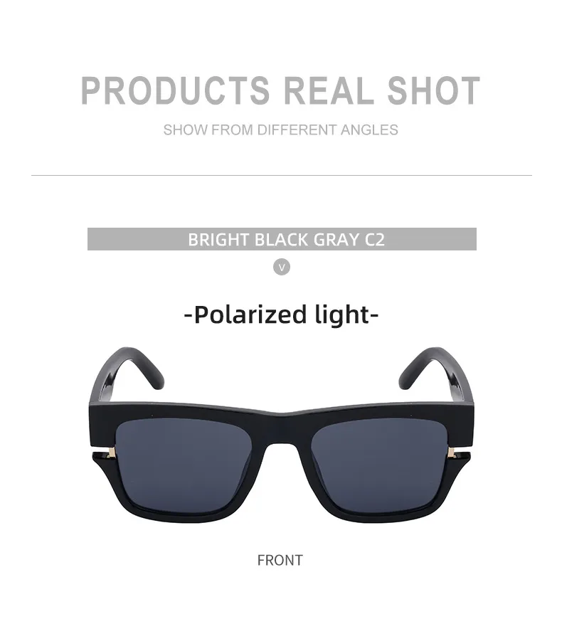 Vacation Solid Color Tac Gradient Tinted Lenses Square Full Frame Glasses display picture 9