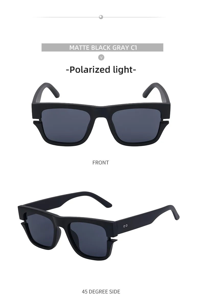 Vacation Solid Color Tac Gradient Tinted Lenses Square Full Frame Glasses display picture 11