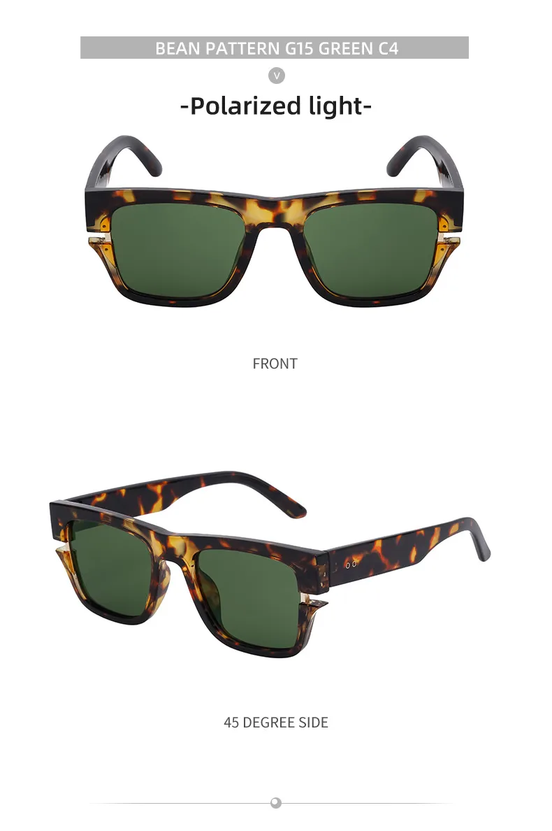 Vacation Solid Color Tac Gradient Tinted Lenses Square Full Frame Glasses display picture 12