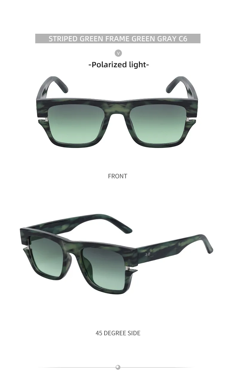 Vacation Solid Color Tac Gradient Tinted Lenses Square Full Frame Glasses display picture 14