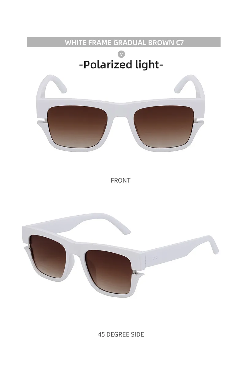 Vacation Solid Color Tac Gradient Tinted Lenses Square Full Frame Glasses display picture 15