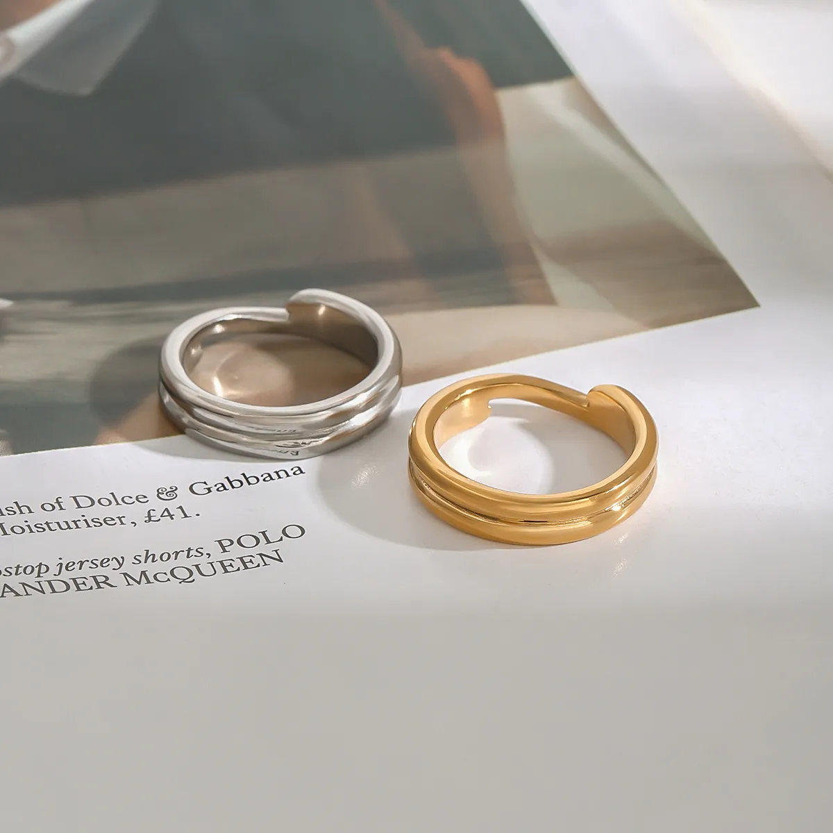 Basic Simple Style Commute Geometric 316 Stainless Steel  Women's Rings display picture 7