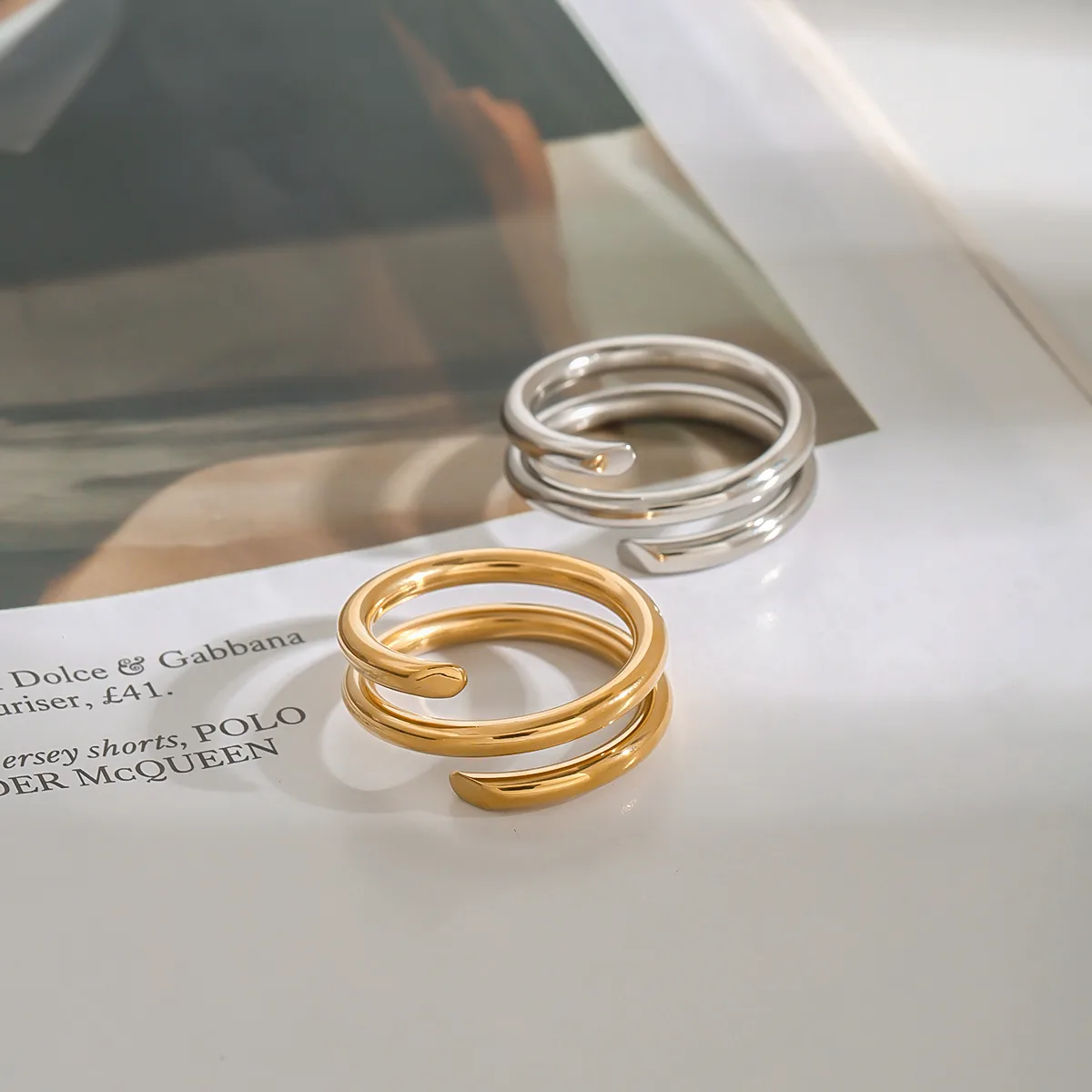Basic Simple Style Commute Geometric 316 Stainless Steel  Women's Rings display picture 11