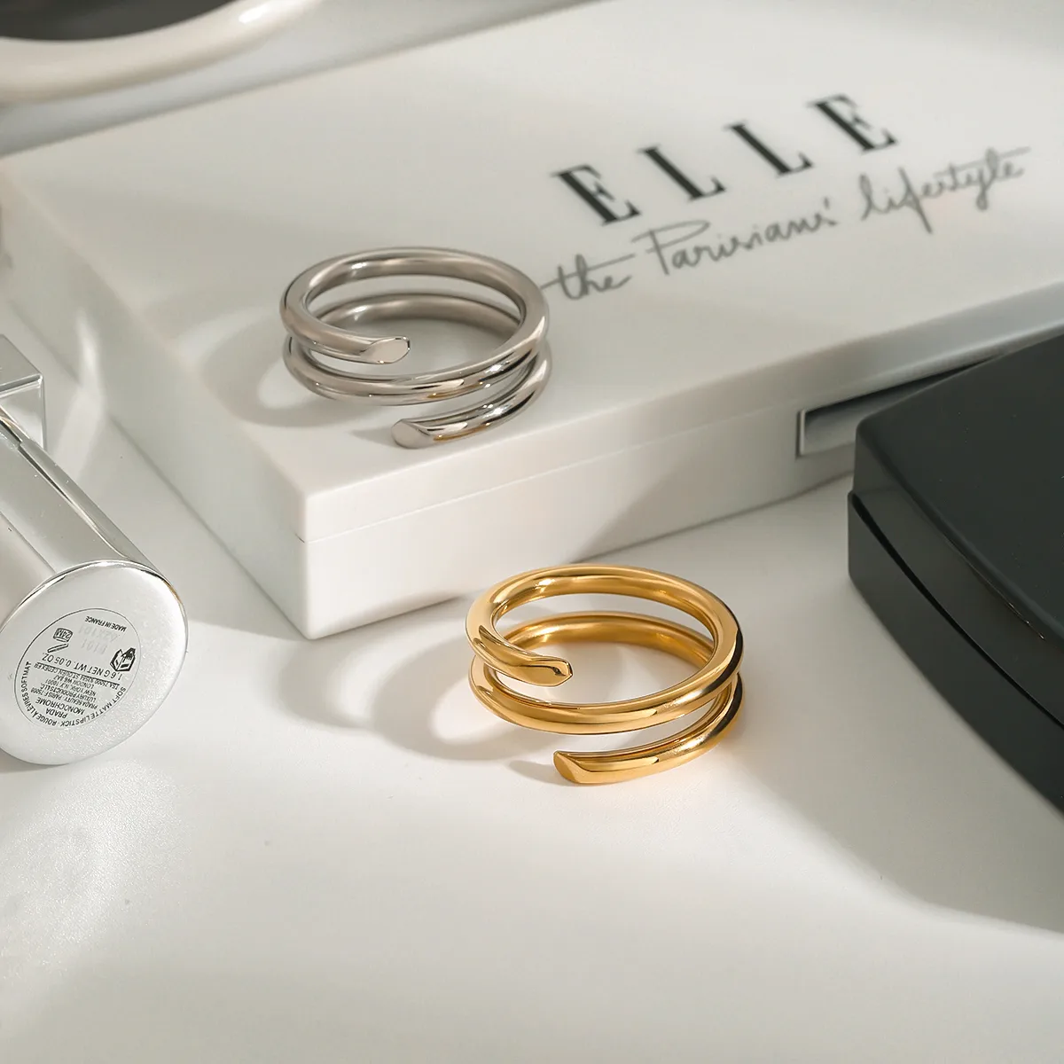 Basic Simple Style Commute Geometric 316 Stainless Steel  Women's Rings display picture 12