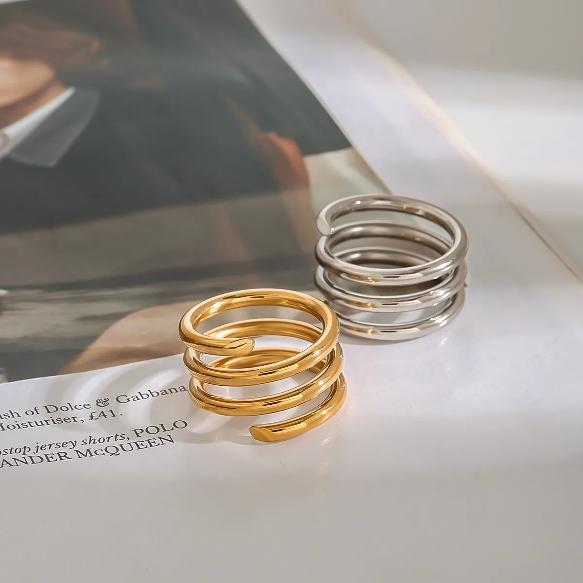 Basic Simple Style Commute Geometric 316 Stainless Steel  Women's Rings display picture 14
