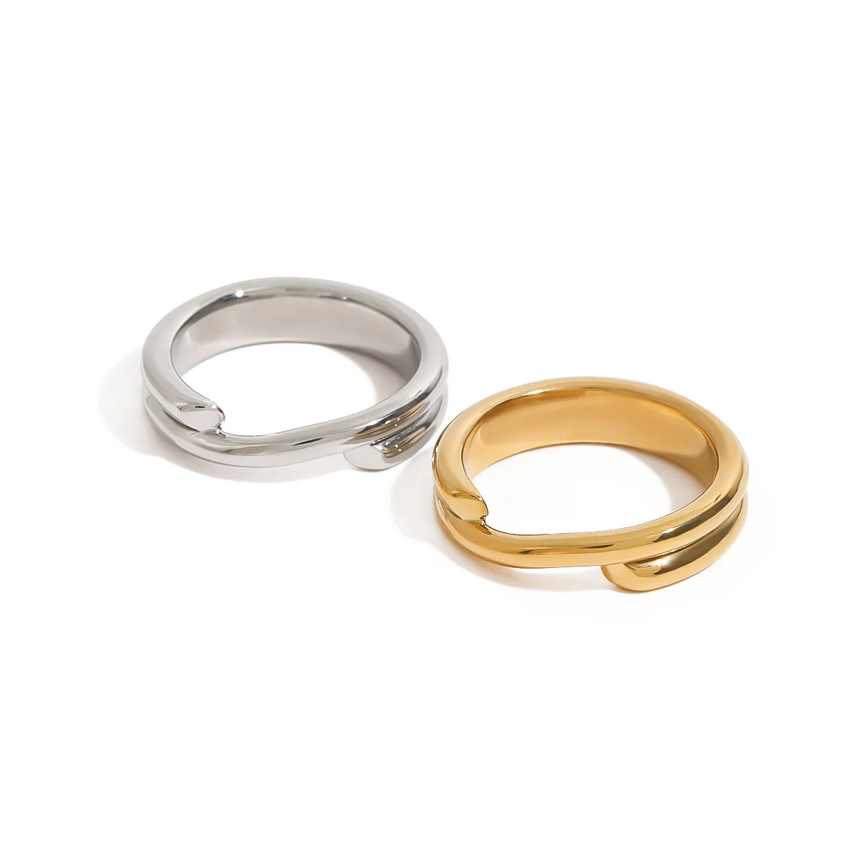 Basic Simple Style Commute Geometric 316 Stainless Steel  Women's Rings display picture 17