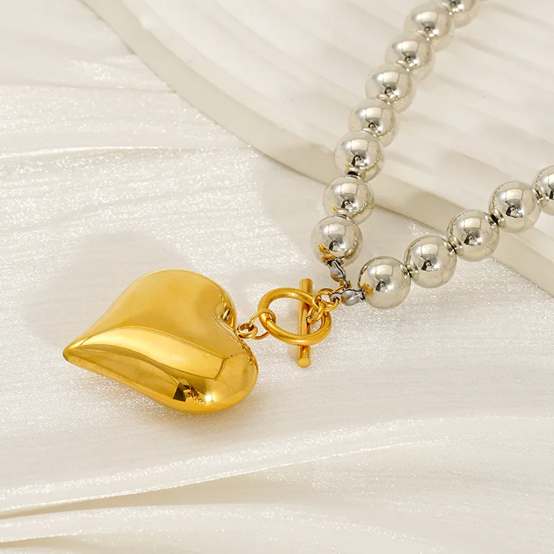 Vacation Classic Style Heart Shape 304 Stainless Steel 18K Gold Plated Women's Bracelets Necklace display picture 11