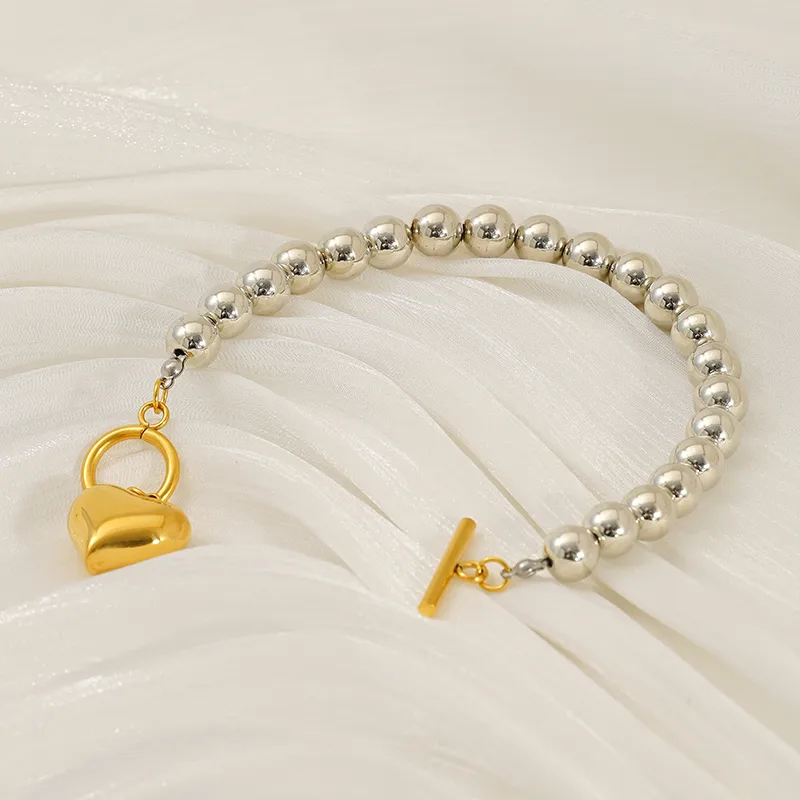 Vacation Classic Style Heart Shape 304 Stainless Steel 18K Gold Plated Women's Bracelets Necklace display picture 2