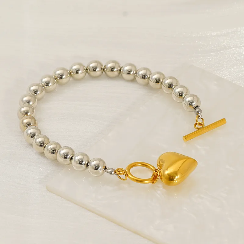 Vacation Classic Style Heart Shape 304 Stainless Steel 18K Gold Plated Women's Bracelets Necklace display picture 3