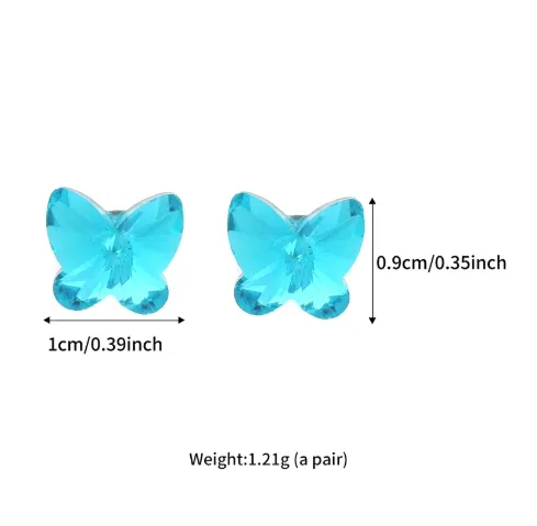 1 Pair Cute XUPING Simple Style Butterfly Plating Copper Artificial Crystal Platinum Plated Small Stud Earrings display picture 1