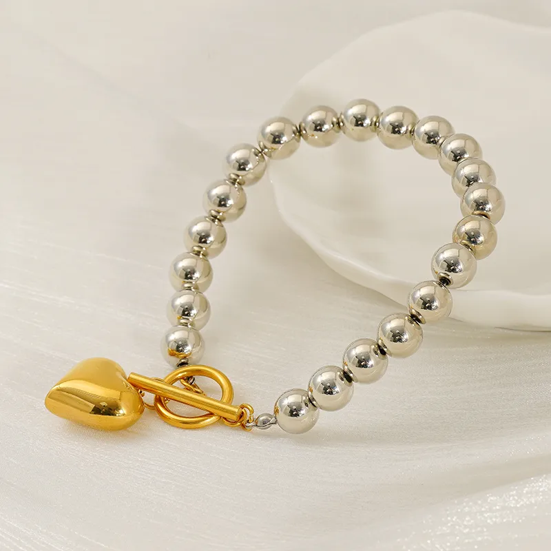 Vacation Classic Style Heart Shape 304 Stainless Steel 18K Gold Plated Women's Bracelets Necklace display picture 8