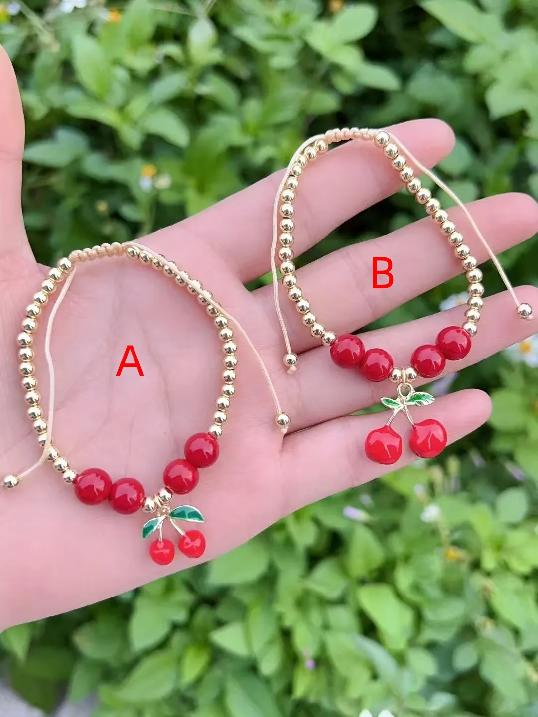 Casual Sweet Simple Style Cherry Copper Polishing Enamel 18K Gold Plated Women's Bracelets display picture 2