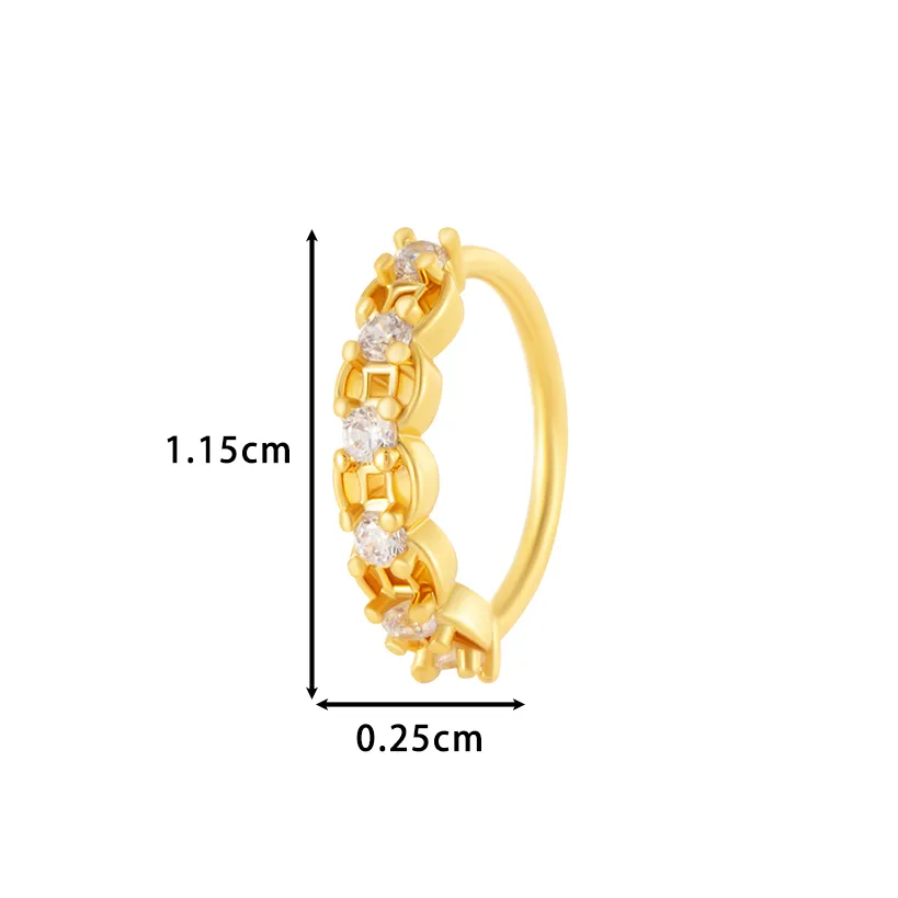 Vacation Simple Style Cross Flower Butterfly Copper Cross Flowers Butterfly Zircon Women's Nose Ring display picture 3