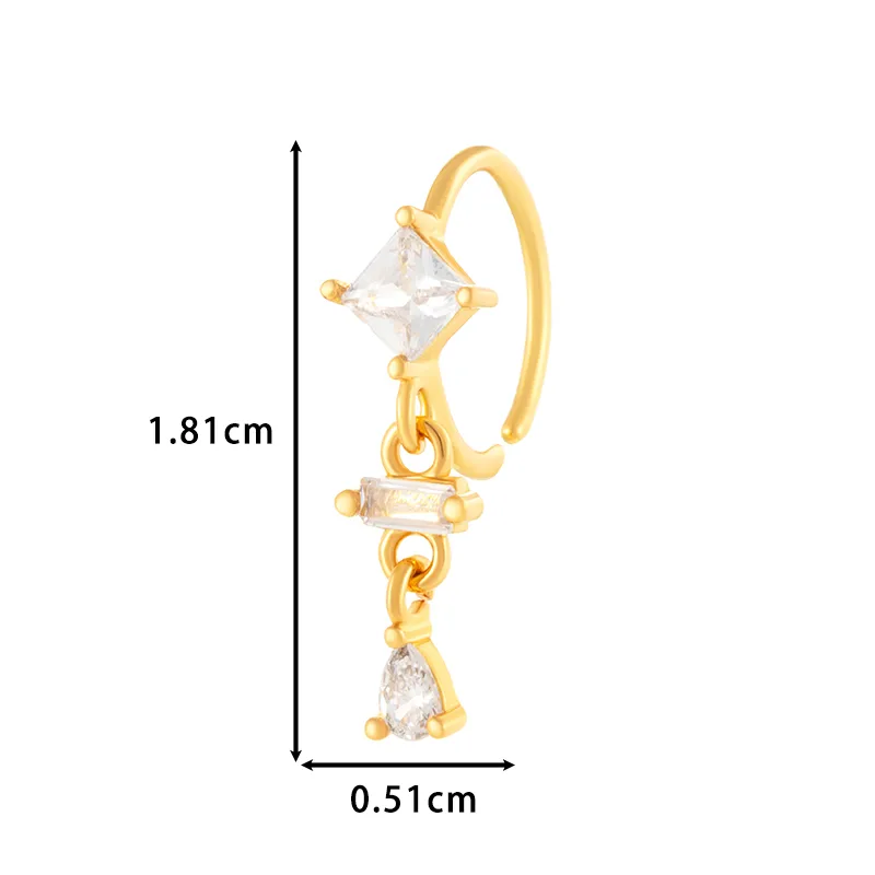 Vacation Simple Style Cross Flower Butterfly Copper Cross Flowers Butterfly Zircon Women's Nose Ring display picture 9