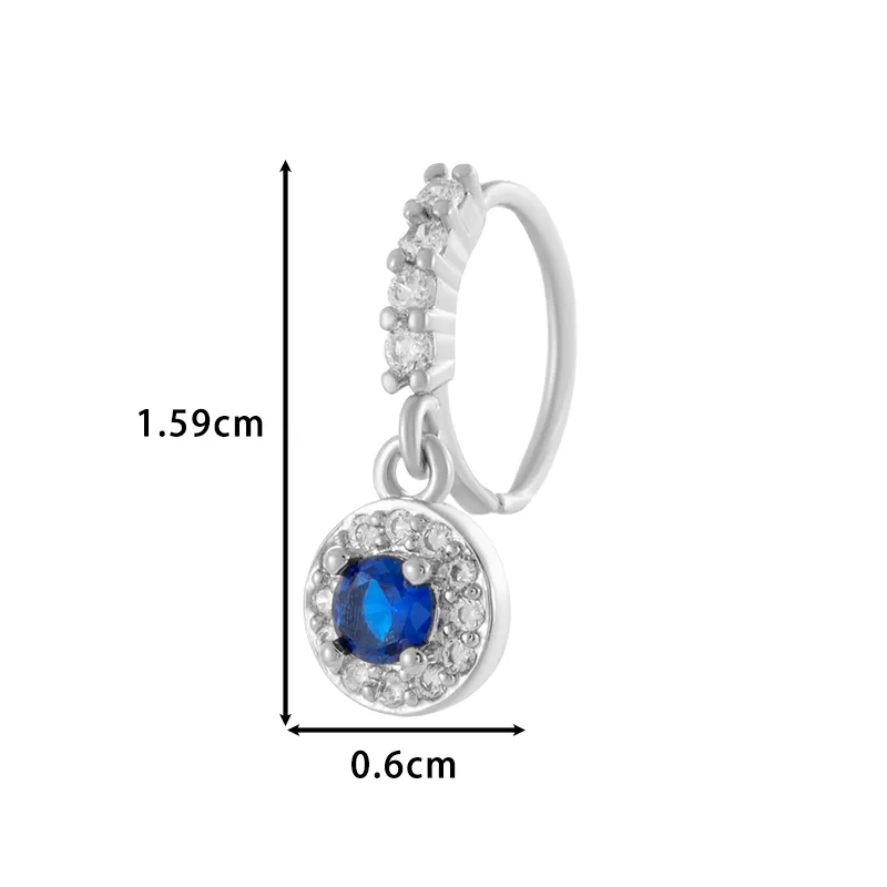 Vacation Simple Style Cross Flower Butterfly Copper Cross Flowers Butterfly Zircon Women's Nose Ring display picture 4