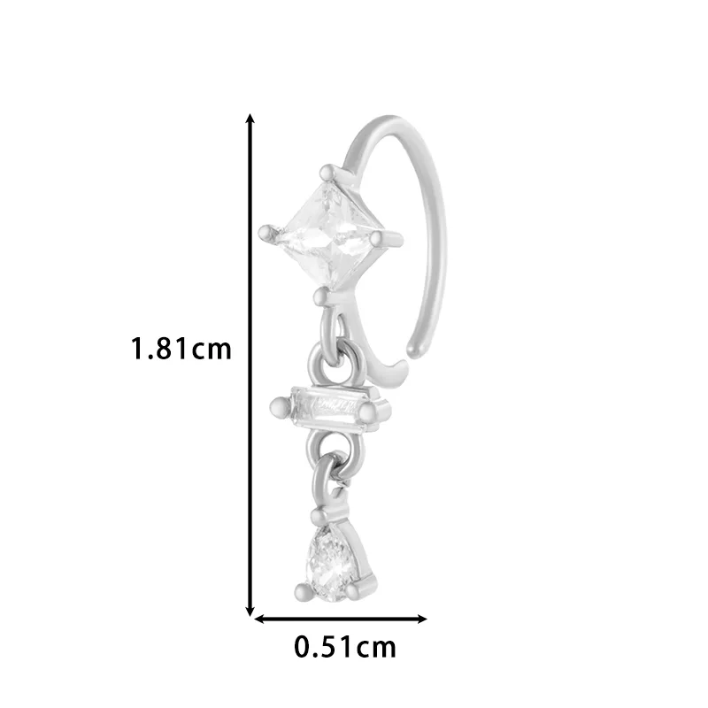 Vacation Simple Style Cross Flower Butterfly Copper Cross Flowers Butterfly Zircon Women's Nose Ring display picture 8