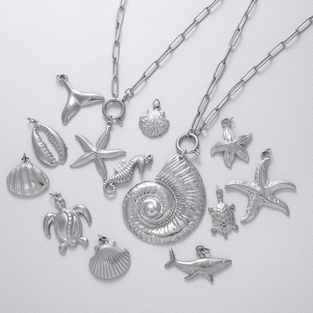 Vacation Marine Style Tortoise Starfish Shell 304 Stainless Steel Women's Pendant Necklace display picture 1