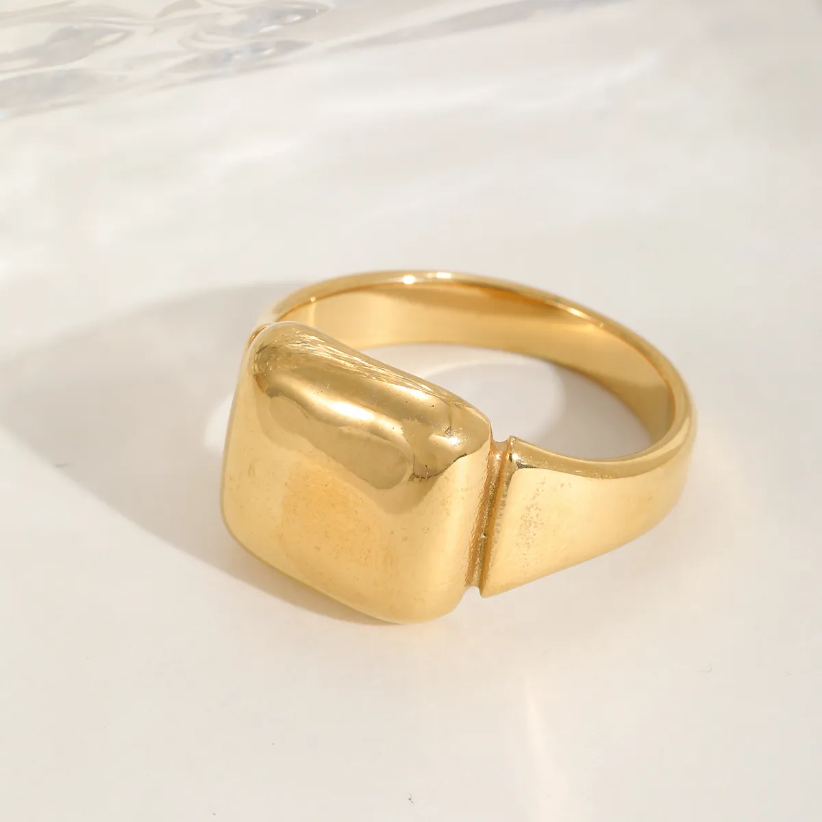 Basic Simple Style Irregular Cross Rectangle 304 Stainless Steel 18K Gold Plated Women's Rings display picture 4