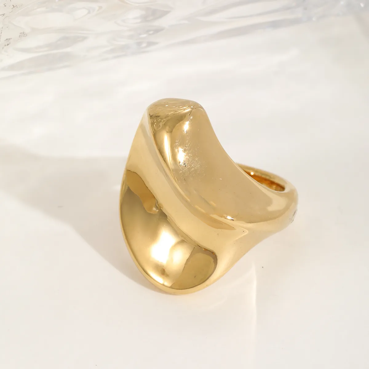 Basic Simple Style Irregular Cross Rectangle 304 Stainless Steel 18K Gold Plated Women's Rings display picture 6