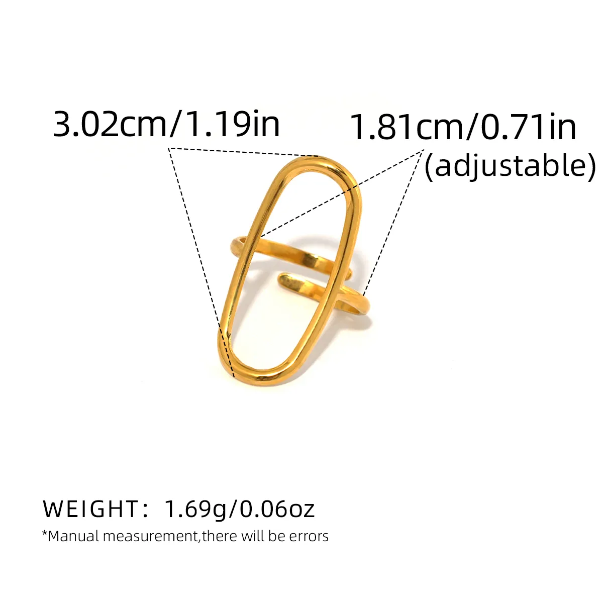 Wholesale Jewelry Elegant Retro Geometric 304 Stainless Steel 18K Gold Plated Open Rings display picture 1
