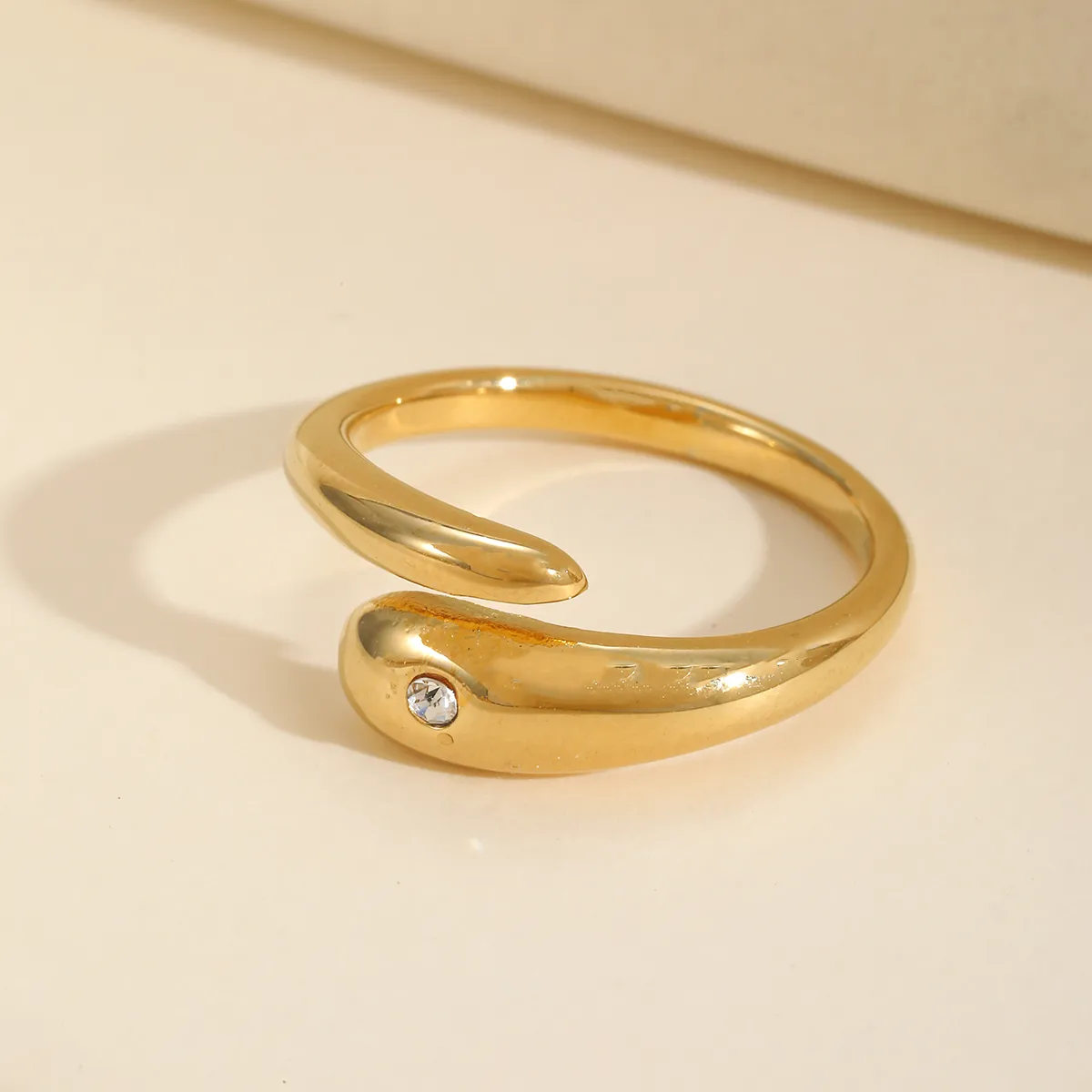 Cute Basic Simple Style Irregular Geometric Flower 304 Stainless Steel Inlay Zircon 18K Gold Plated Women's Rings display picture 3