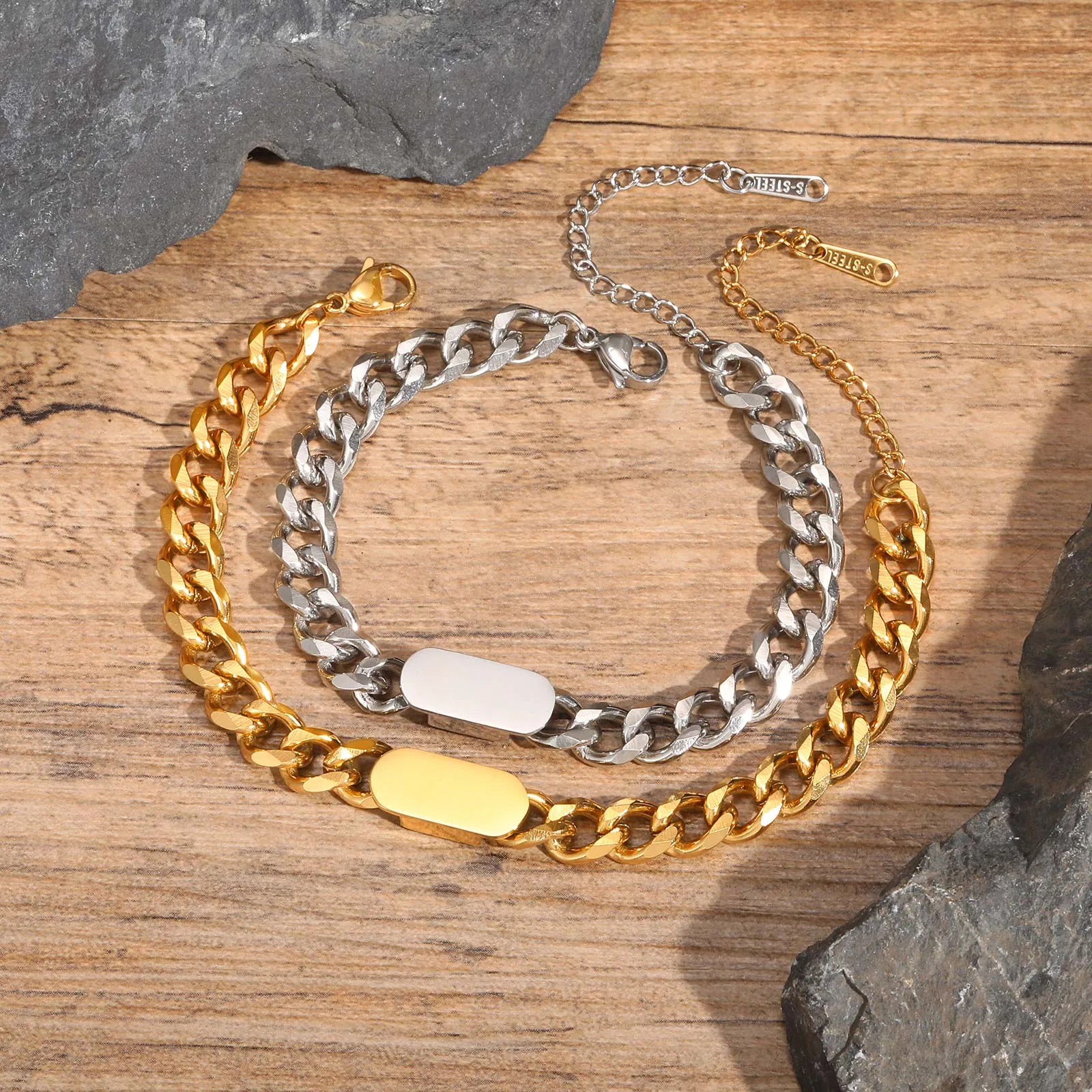 Vintage Style Classic Style Geometric 304 Stainless Steel Men's Bracelets Men Chain Bracelets display picture 5